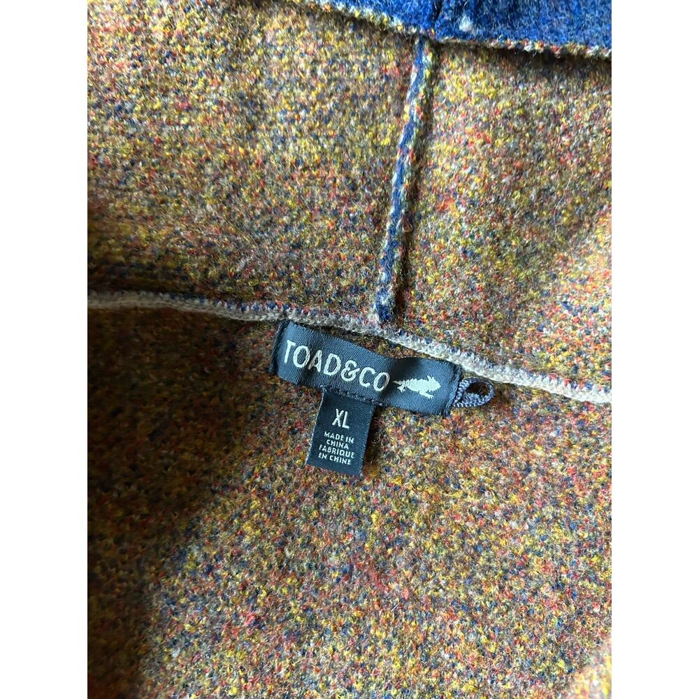 Toad&Co Heartfelt Hoodie Women XL 100% Wool Geometric Long Cardigan Coat - Picture 3 of 14